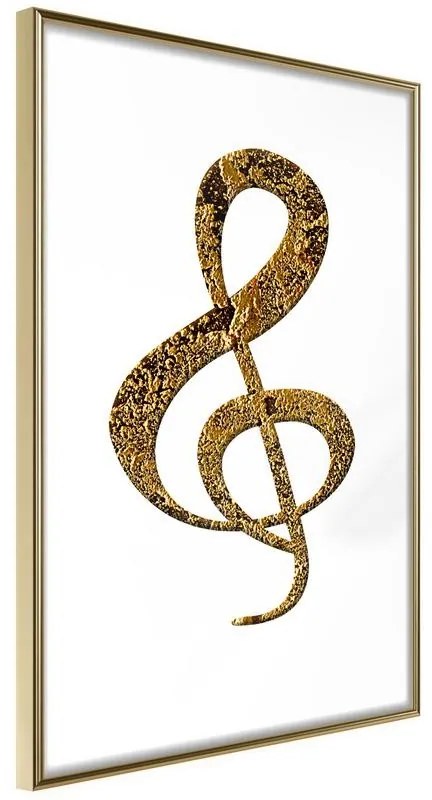 Poster Golden Treble Clef