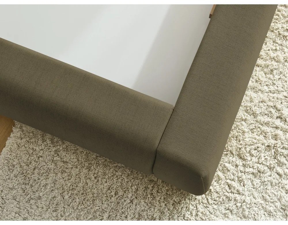 Letto matrimoniale imbottito verde scuro con contenitore a griglia 180x200 cm Jagna - Bobochic Paris