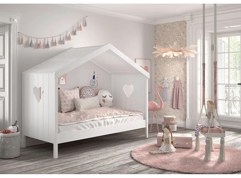 Letto bianco per bambini 90x200 cm Amori - Vipack