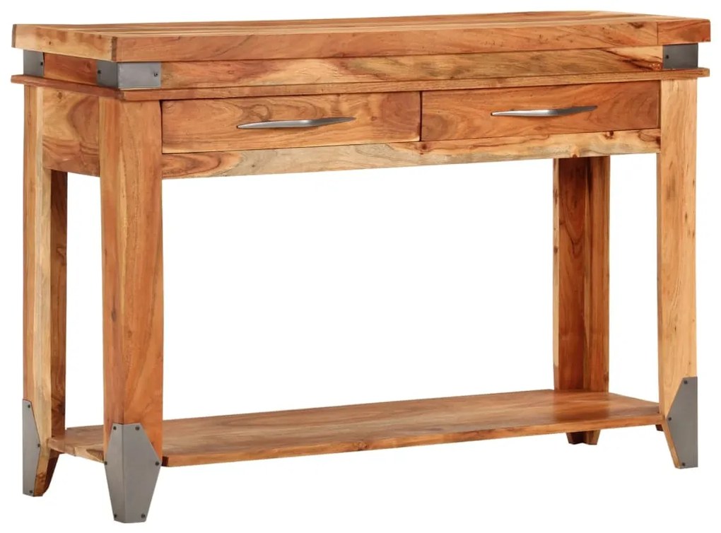 Tavolo Console 110x34x74 Cm İn Legno Massello Di Acacia /