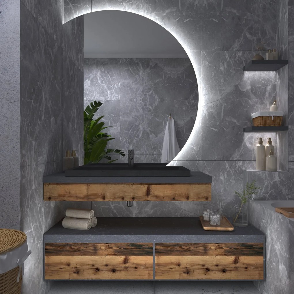 Specchio rotondo con luce LED E4