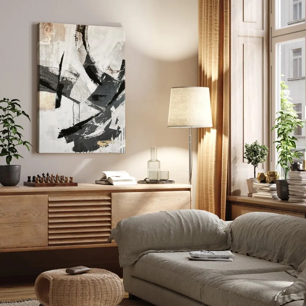 Quadro con elementi dipinti a mano 70x100 cm Ash – Styler