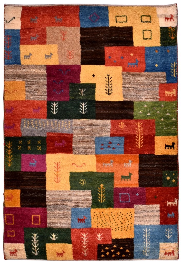 Gabbeh Tappeto 80x110 (Iran) Annodato A Mano