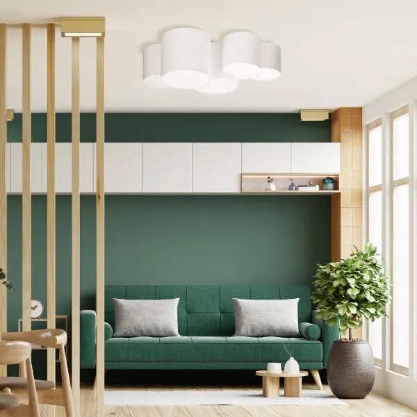 Plafoniera MONA 5xE27/15W/230V bianco