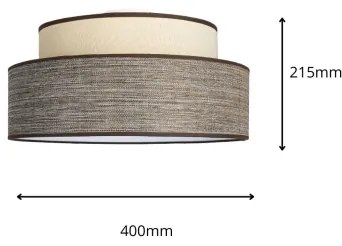 Plafoniera GRACE 1xE27/60W/230V diametro 40 cm color crema/marrone