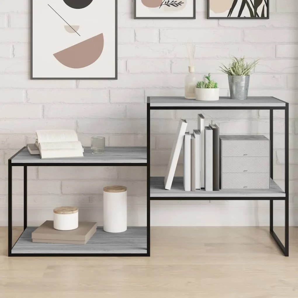 Mensole Parete 4pz Grigio Sonoma 60x50x1,5cm Legno Multistrato /