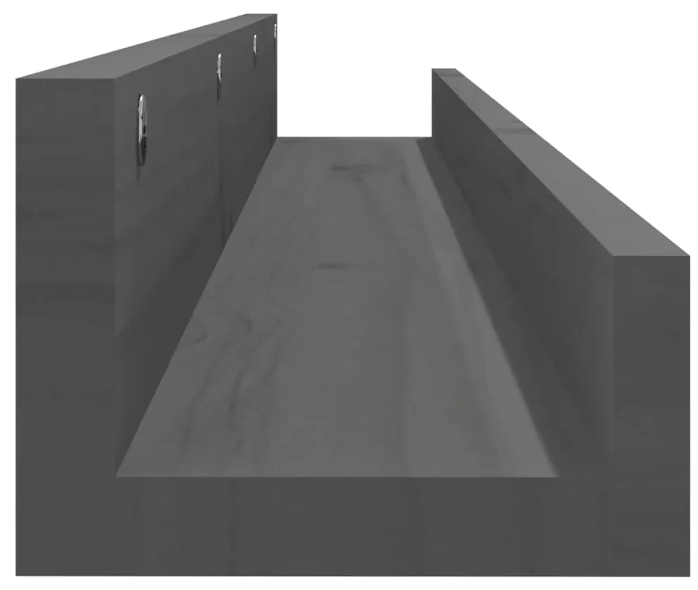 Mensole da parete 2 pz grigio 110x12x9cm legno massello di pino