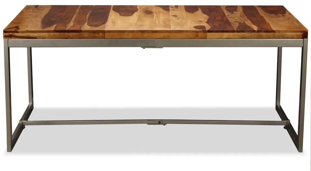 Tavolo da pranzo in legno massello di sheesham e acciaio 180 cm
