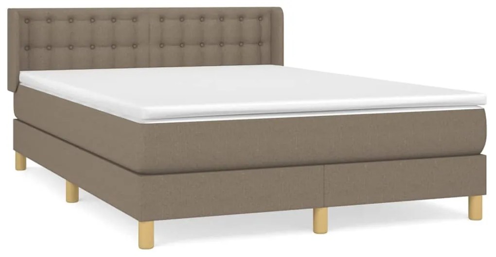 Giroletto a molle con materasso tortora 140x190 cm in tessuto