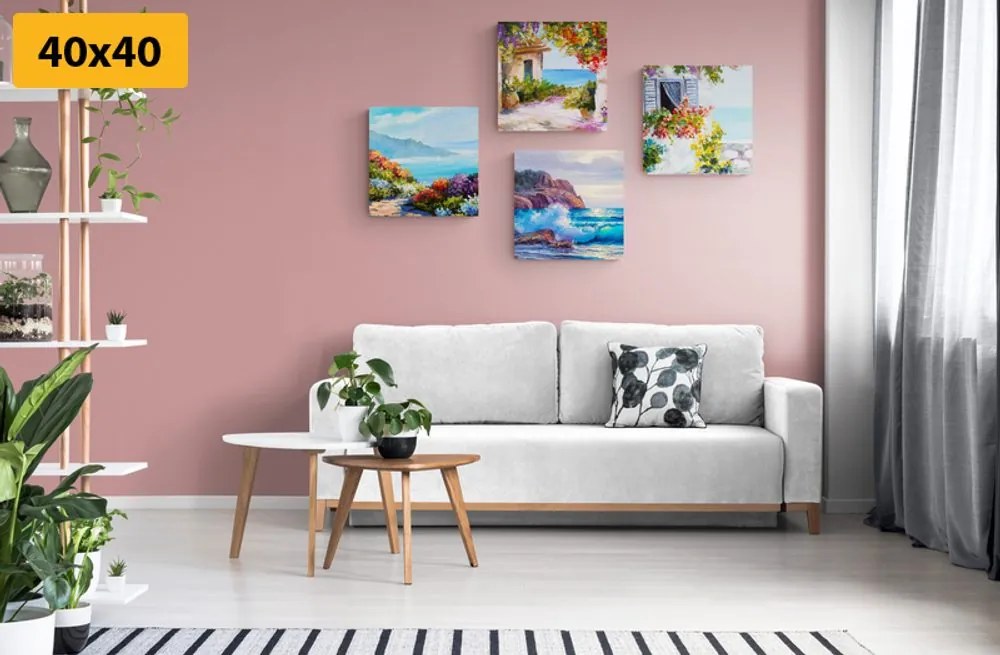 Set di quadri – Paesaggio marino in imitazione di pittura
