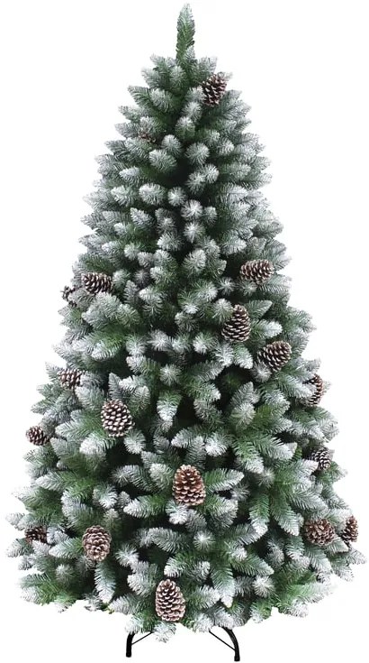 Albero di Natale artificiale Norway pigne innevato verde H 240 cm x ø 132 cm