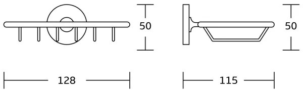 Aqualine - Portasapone a parete in filo metallico SAMBA cromo lucido