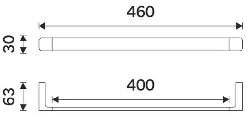 NIMCO MA 29046-26 - Appendiabiti da parete MAYA 46 cm cromo lucido