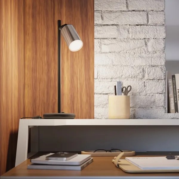 Sollux SL.1373 - Lampada da tavolo WINX 1xGU10/10W/230V nero/cromo