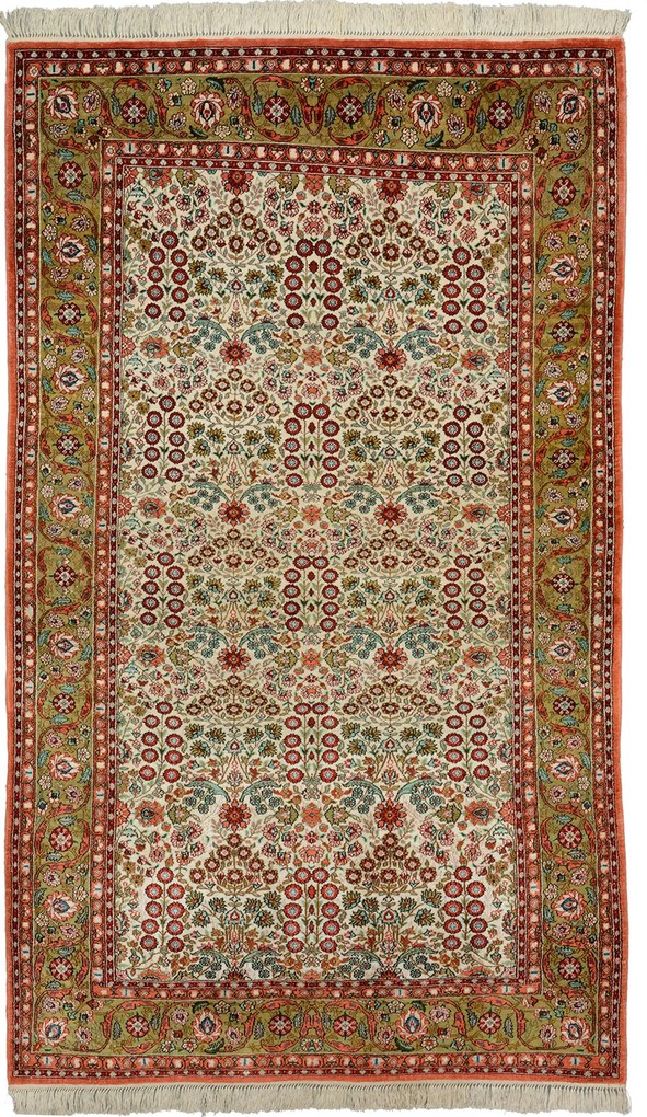Ghom Tappeto 90 x 160 Beige (Cina) Annodato A Mano
