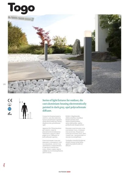 Redo 9265 - Applique da esterno TOGO 1xE27/13W/230V IP44