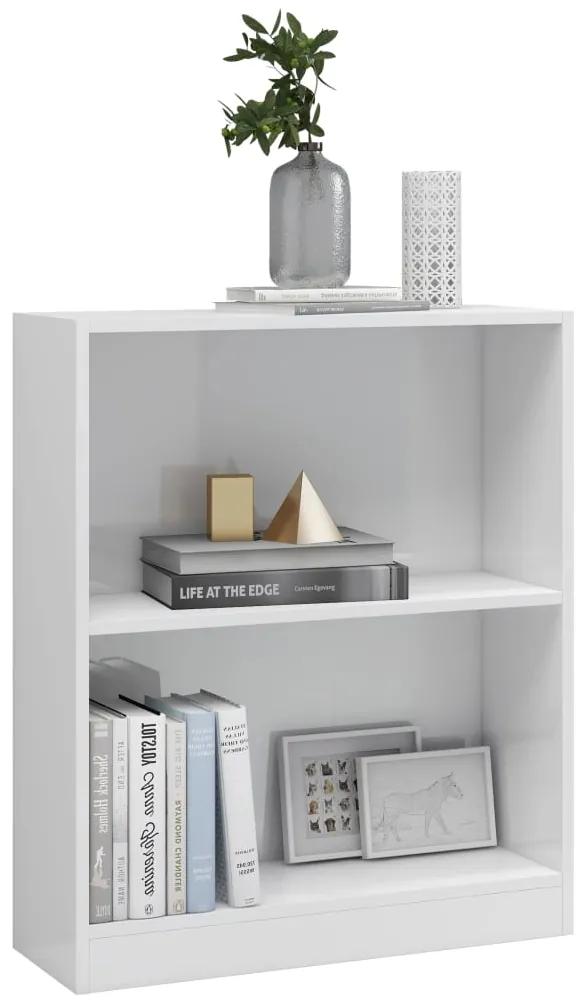 Libreria bianco lucido 60x24x74,5 cm in legno multistrato