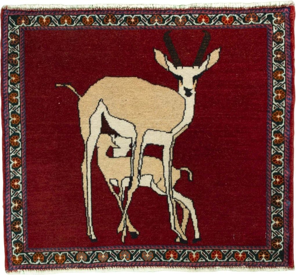 Gabbeh Tappeto 60x60 Rosso (Iran) Annodato A Mano