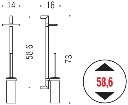 Colombo Planets B9823 asta portarotolo portascopino a muro Cromo