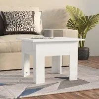 Tavolino da Salotto Bianco Lucido 55x55x42 cm Legno Multistrato 810241