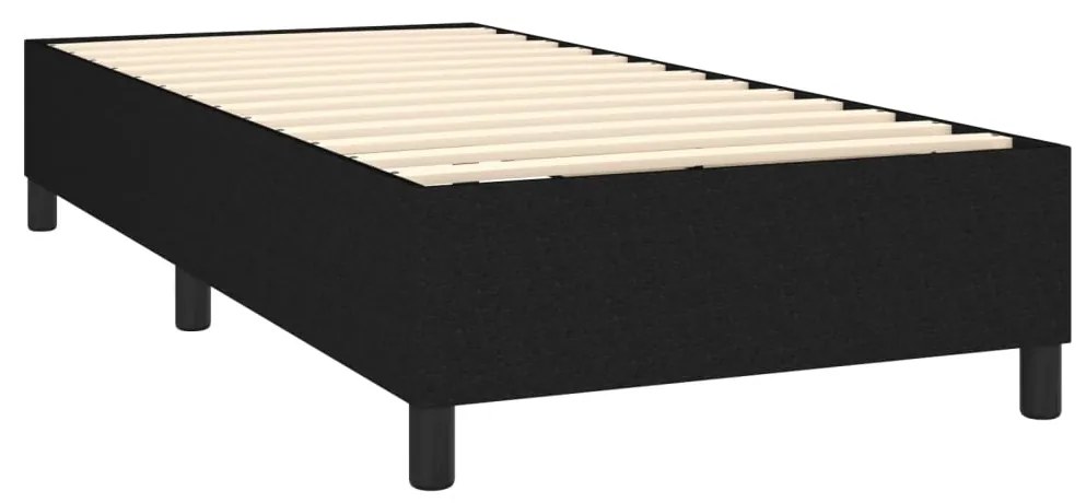 Letto a molle con materasso e led nero 90x200 cm in tessuto