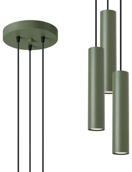 Sollux SL.1487 - Lampadario a sospensione con filo LAGOS 3xGU10/10W/230V verde