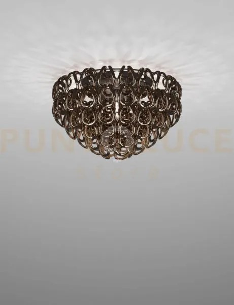 Giogali lampadadario a soffitto 60 cristallo bronzo e cromo lucido ...