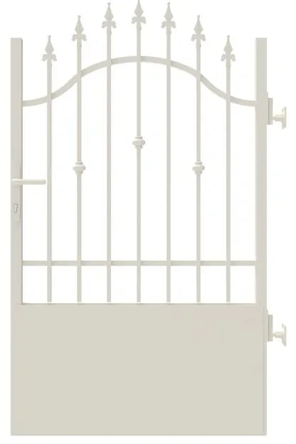Cancello Civetta in ferro, apertura a destra, L 104.5, H 150-165 cm, di colore bianco