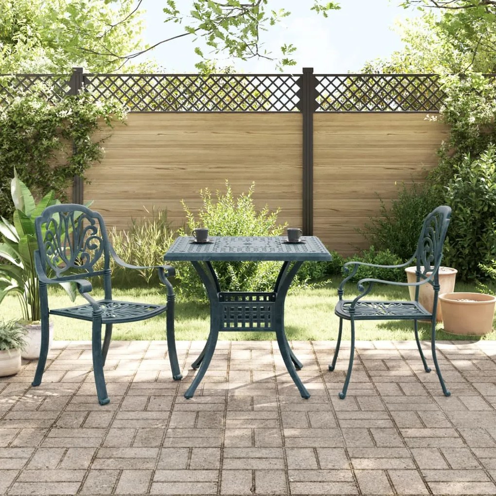 Set Da Bistrò 3 Pz Verde İn Alluminio Pressofuso /