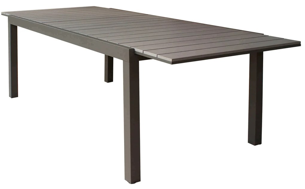 TRIUMPHUS - set tavolo in alluminio e polywood cm 180/240 x 100 x 73 h con 6 poltrone Xanthus