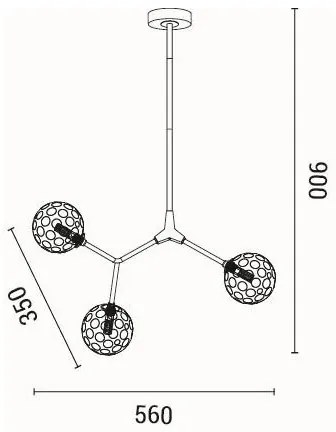 Lampadario a sospensione con supporto rigido 3xG9/15W/230V grigio