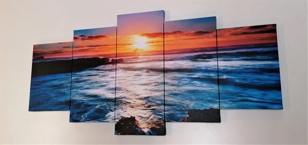 Quadri 5 pezzi – Sole sul mare