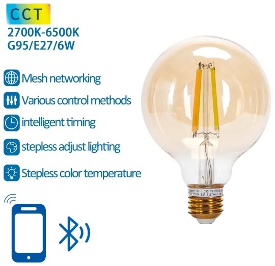 Lampadina LED FILAMENT G95 E27/6W/230V 2700-6500K - Aigostar