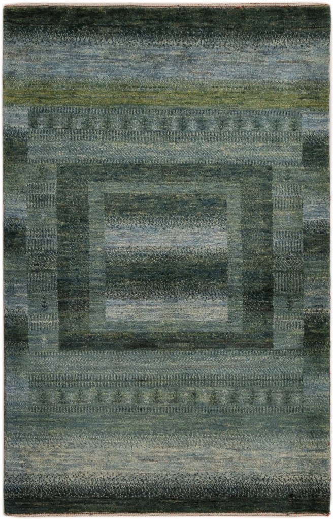Loribaft Tappeto 130x80 Verde (Iran) Annodato A Mano