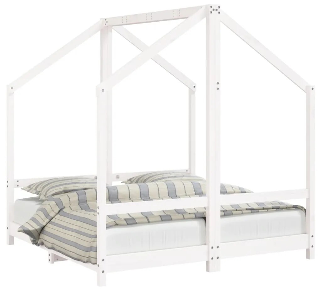 Giroletto per bambini bianco 2x(70x140)cm legno massello pino