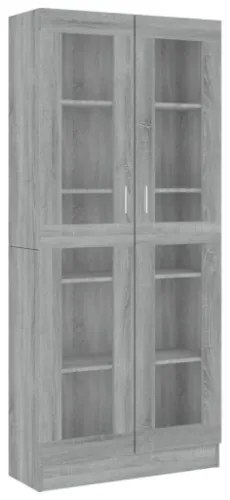 Mobile Vetrina Grigio Sonoma 82,5x30,5x185,5 Legno Multistrato