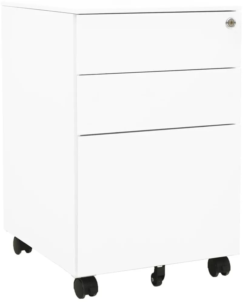 Schedario Mobile Bianco 39x45x60 Cm İn Acciaio /