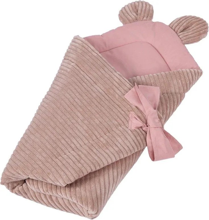 Copertina per neonati rosa in velluto a coste 35x65 cm – Meowbaby