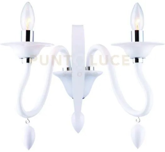 Applique a parete classica estefan bianca 2 luci attacco e14 39x23x...