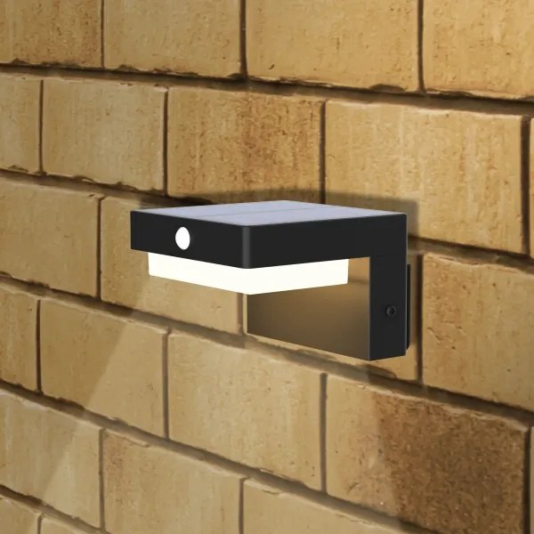 Applique a LED solare con sensore MALI LED/4,5W/3,7V 2000 mAh IP44 nero