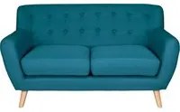 Divano 2 posti in tessuto blu petrolio dallo stile scandinavo mod. Emily DI-EM272P