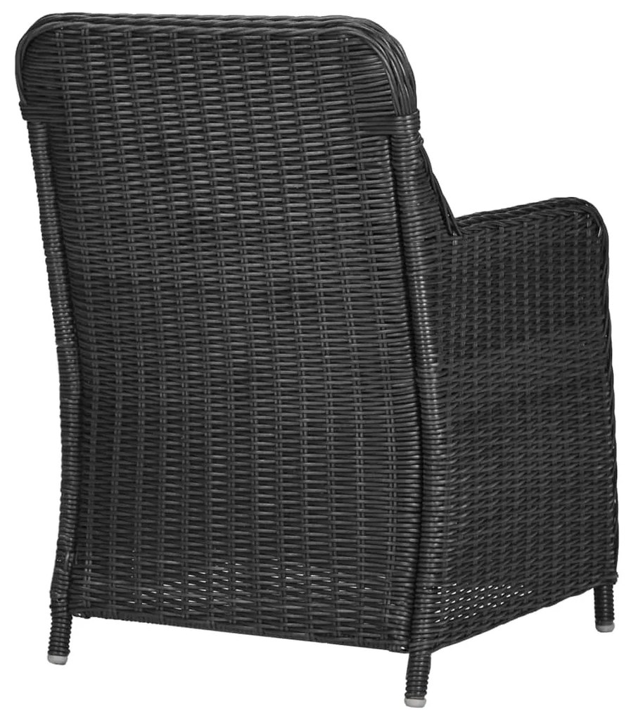 Set da Pranzo da Giardino 9 pz in Polyrattan Nero