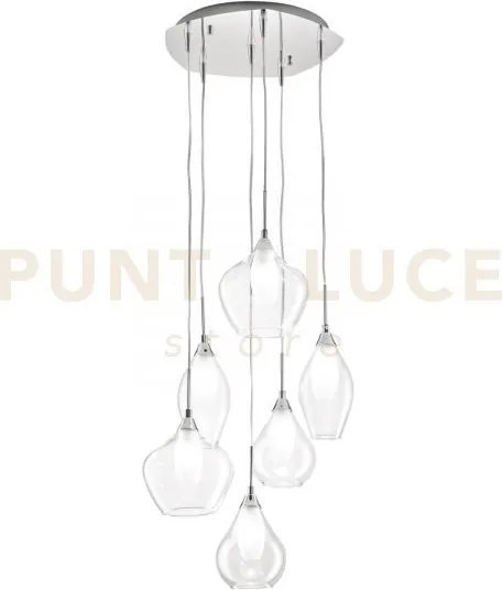 Lampadario a sospensione skyline doppio vetro trasparente e bianco ...