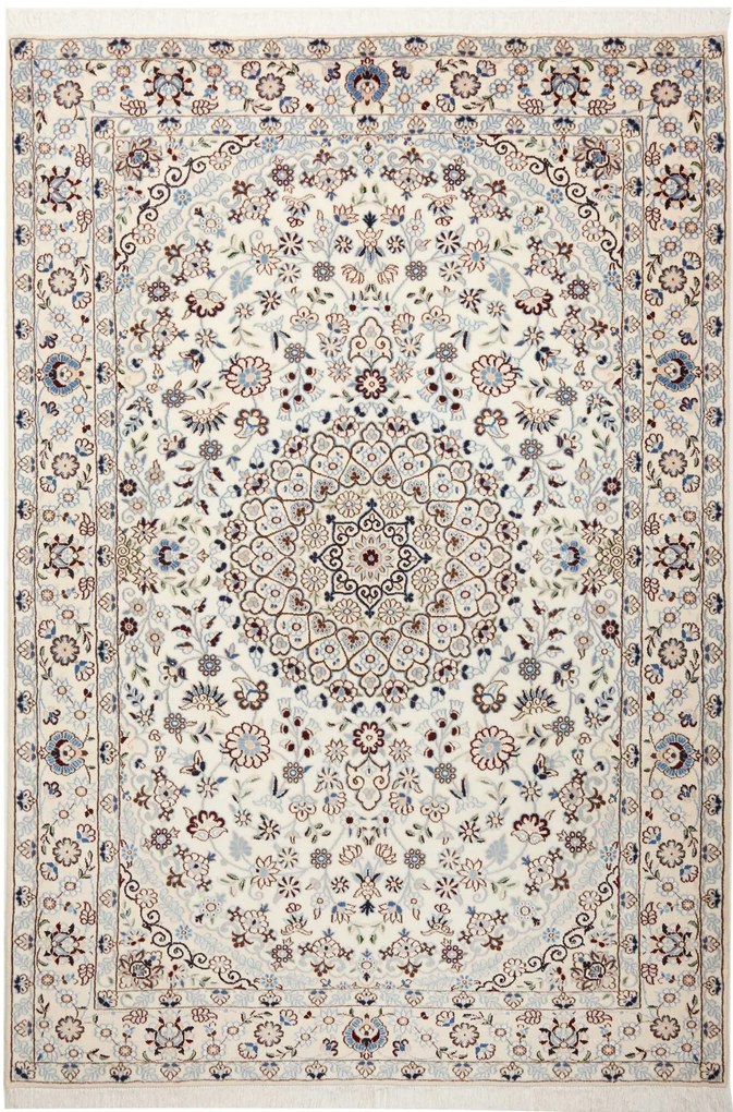 Nain Tappeto 210x130 Beige (Iran) Annodato A Mano