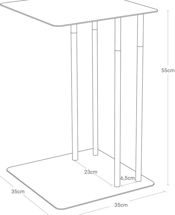 Tavolo pieghevole 35x35 cm Plain - YAMAZAKI