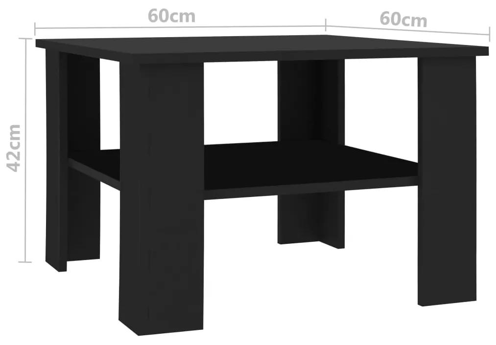 Tavolino da caffè nero 60x60x42 cm in truciolato