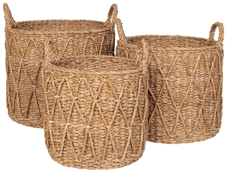 Set di cesti in erba marina 3 pz ø 32x30 cm Krabi – House Nordic
