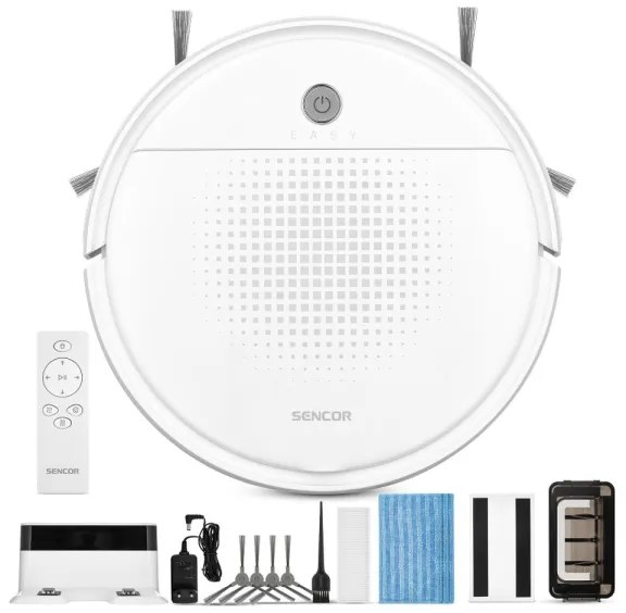 Sencor - Robot aspirapolvere 2in1 18W/1500 mAh bianco con telecomando