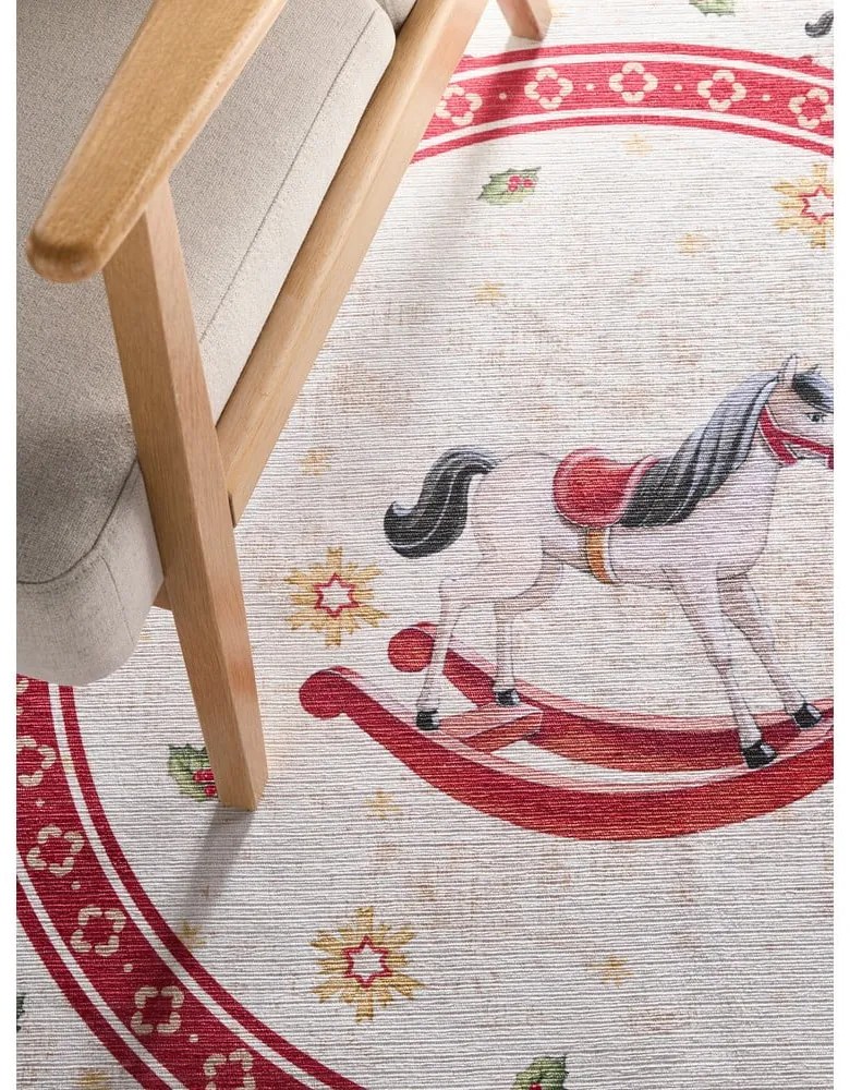 Tappeto rotondo rosso a tema natalizio ø 160 cm Toy's Delight Rocking Horse – Villeroy&Boch