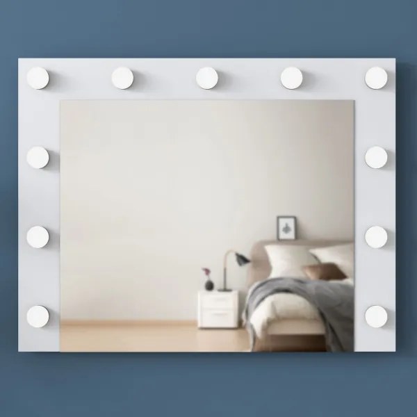 Specchio da parete con mensola RANI 90x71,8 cm bianco